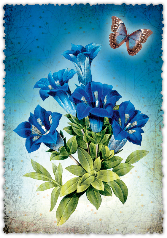 Grußkarte Romantique "Blumen"