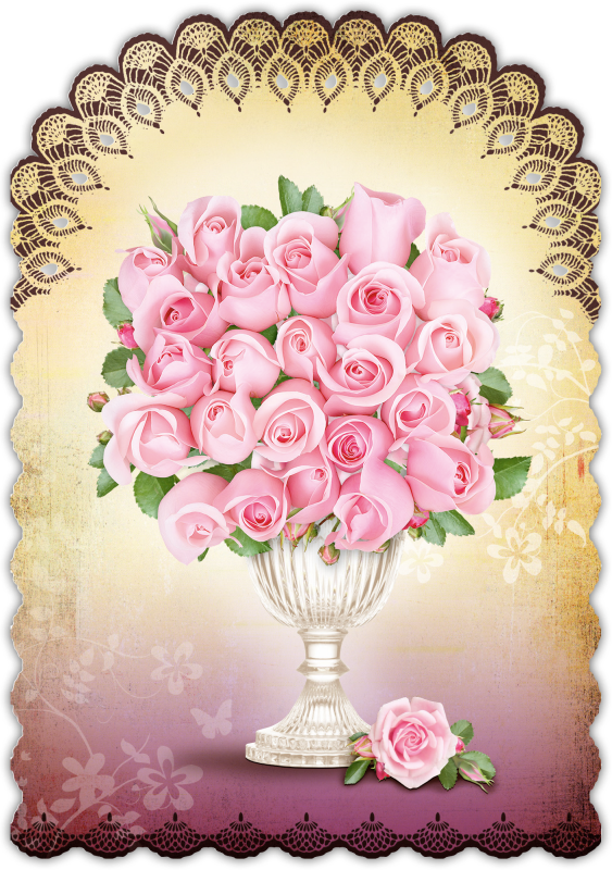 Grußkarte Romantique "Blumen"