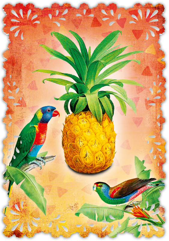 Grußkarte Romantique Ananas
