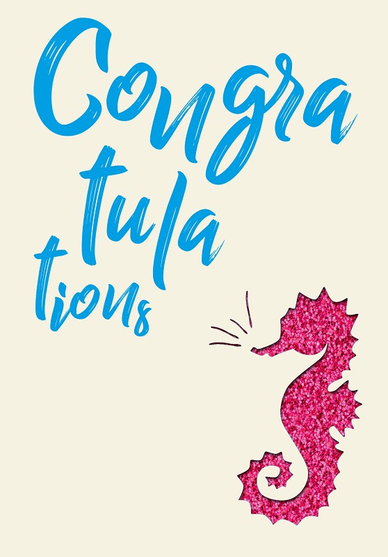 Grußkarte Paper Deluxe "Congratulations"  - Seepferdchen