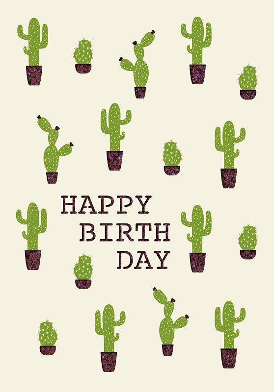 Grußkarte Paper Deluxe "Happy Birthday" - Kakteen