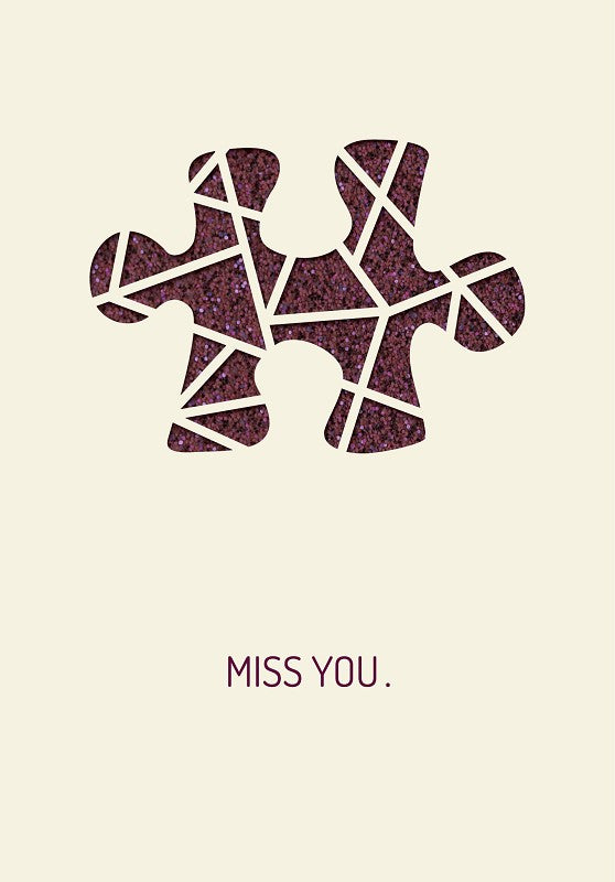 Grußkarte Paper Deluxe "Miss you." - Puzzle