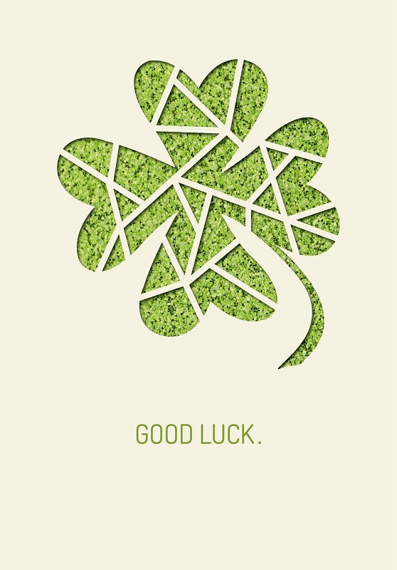 Grußkarte Paper Deluxe "Good Luck." - Kleeblatt
