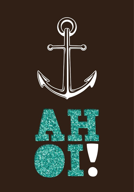 Grußkarte Paper Deluxe "Ahoi" - Anker
