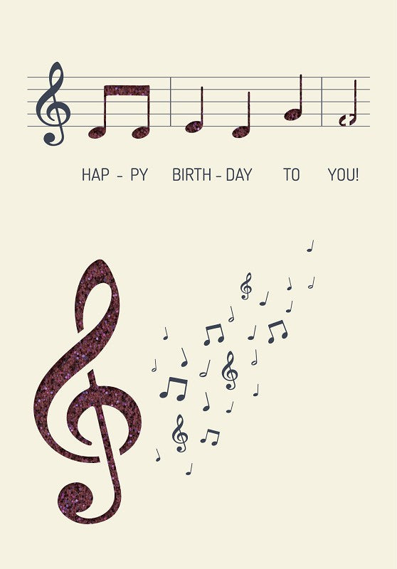 Grußkarte Paper Deluxe "Happy Birthday to you" - Noten