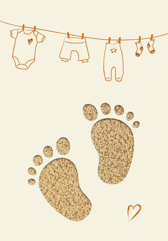 Grußkarte Paper Deluxe "Babyfüße"
