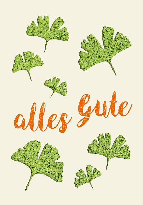 Grußkarte Paper Deluxe "Alles Gute" - Ginkgo