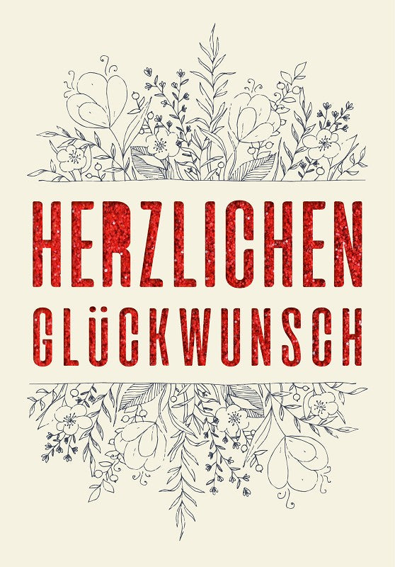 Grußkarte Paper Deluxe "Herzlichen Glückwunsch" - Blumen