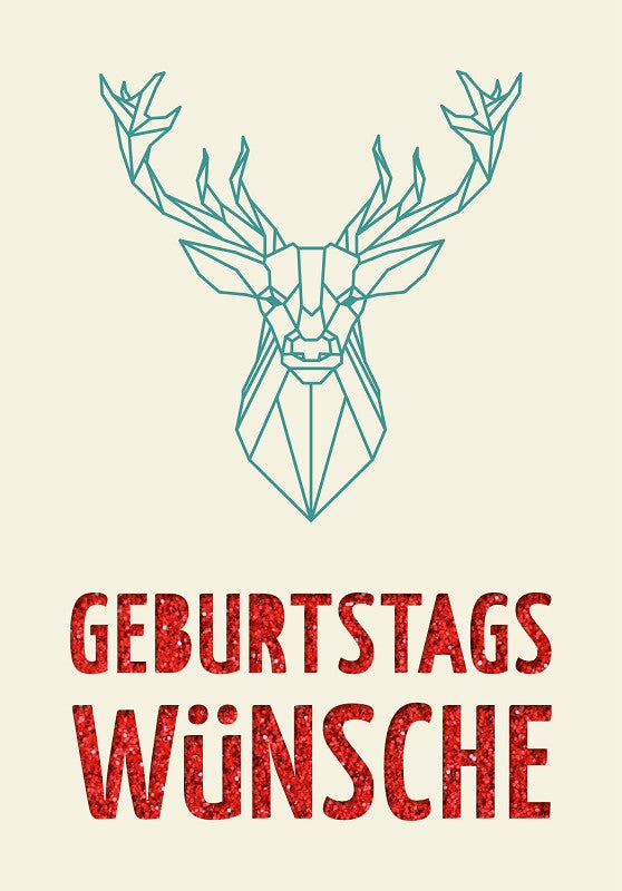 Grußkarte Paper Deluxe "Geburtstagswünsche" - Hirsch