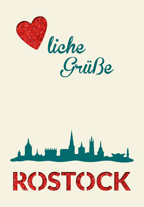 Grußkarte Paper Deluxe Rostock "Herzliche Grüße"
