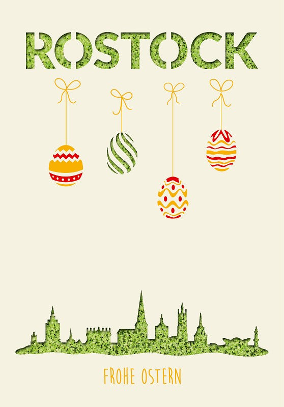 Grußkarte Paper Deluxe Rostock "Frohe Ostern"