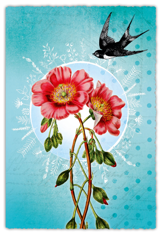 Grußkarte Silver Line - Blumen