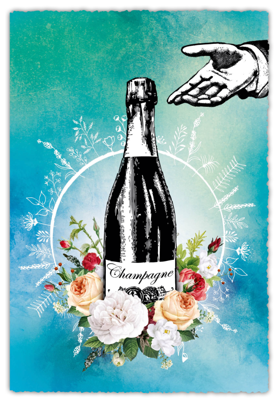 Grußkarte Silver Line - Champagner