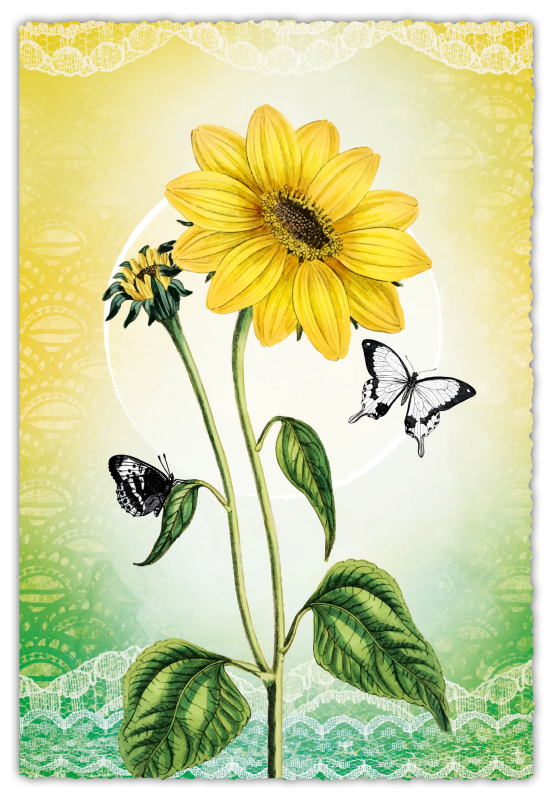 Grußkarte Silver Line - Sonnenblume