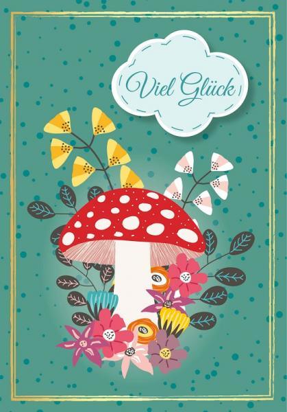 Grußkarte Colourful "Viel Glück"