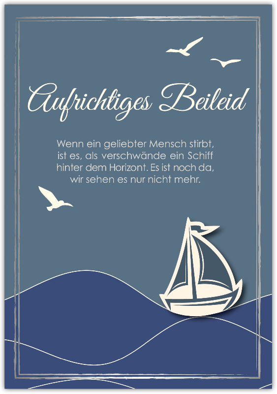 Trauerkarte Anteilnahme "Aufrichtiges Beileid"