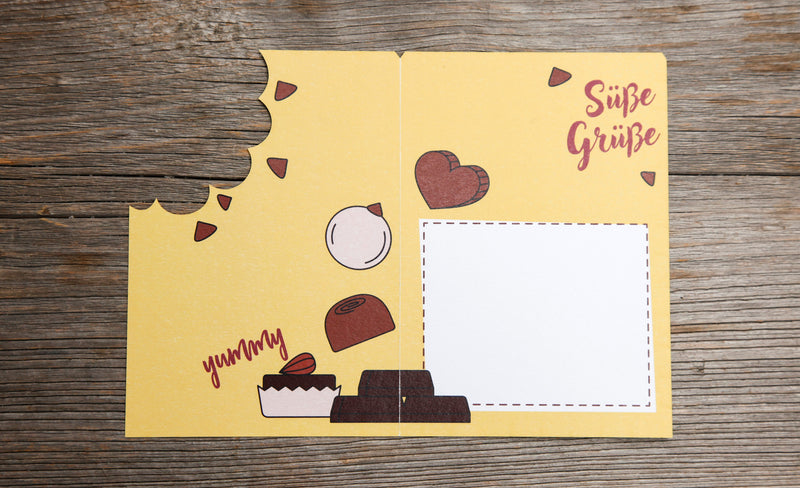 Fun-Cut Doppelkarte "Süße Grüße"