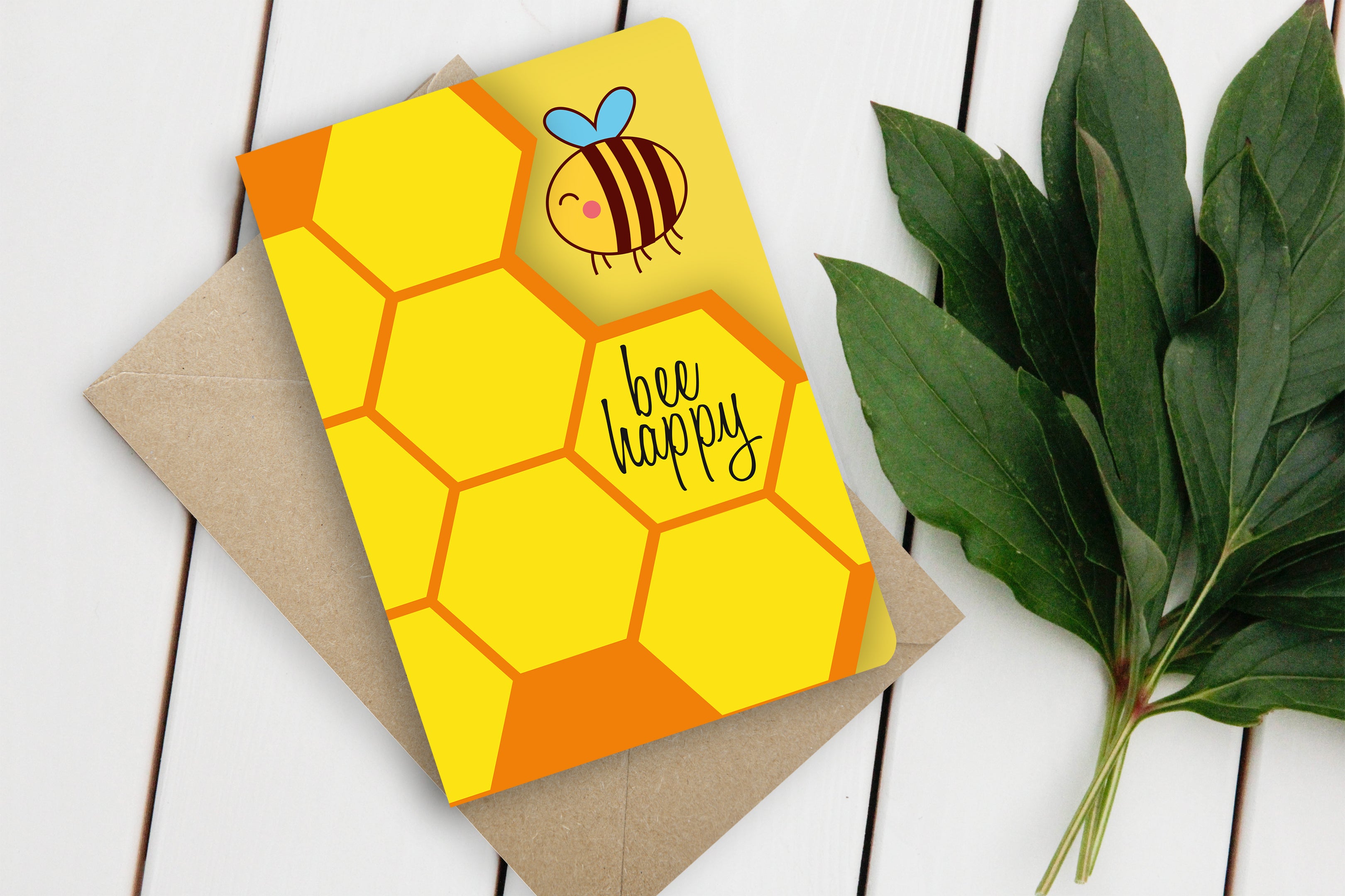 Fun-Cut Doppelkarte "Bee Happy"