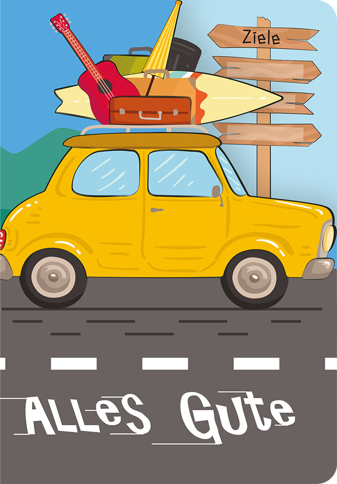 Grußkarte Fun-Cut "Gute Fahrt"