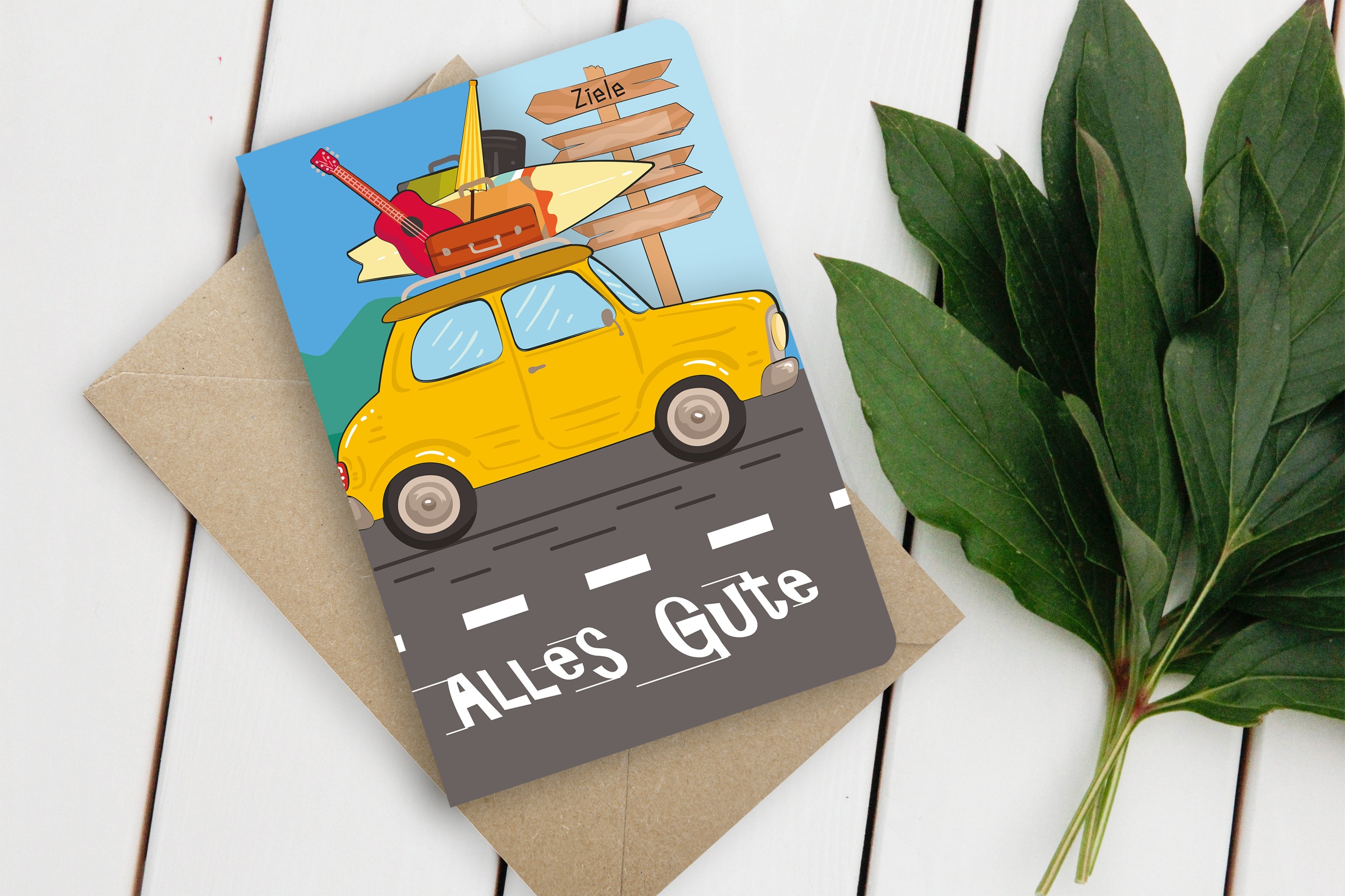 Grußkarte Fun-Cut "Gute Fahrt"