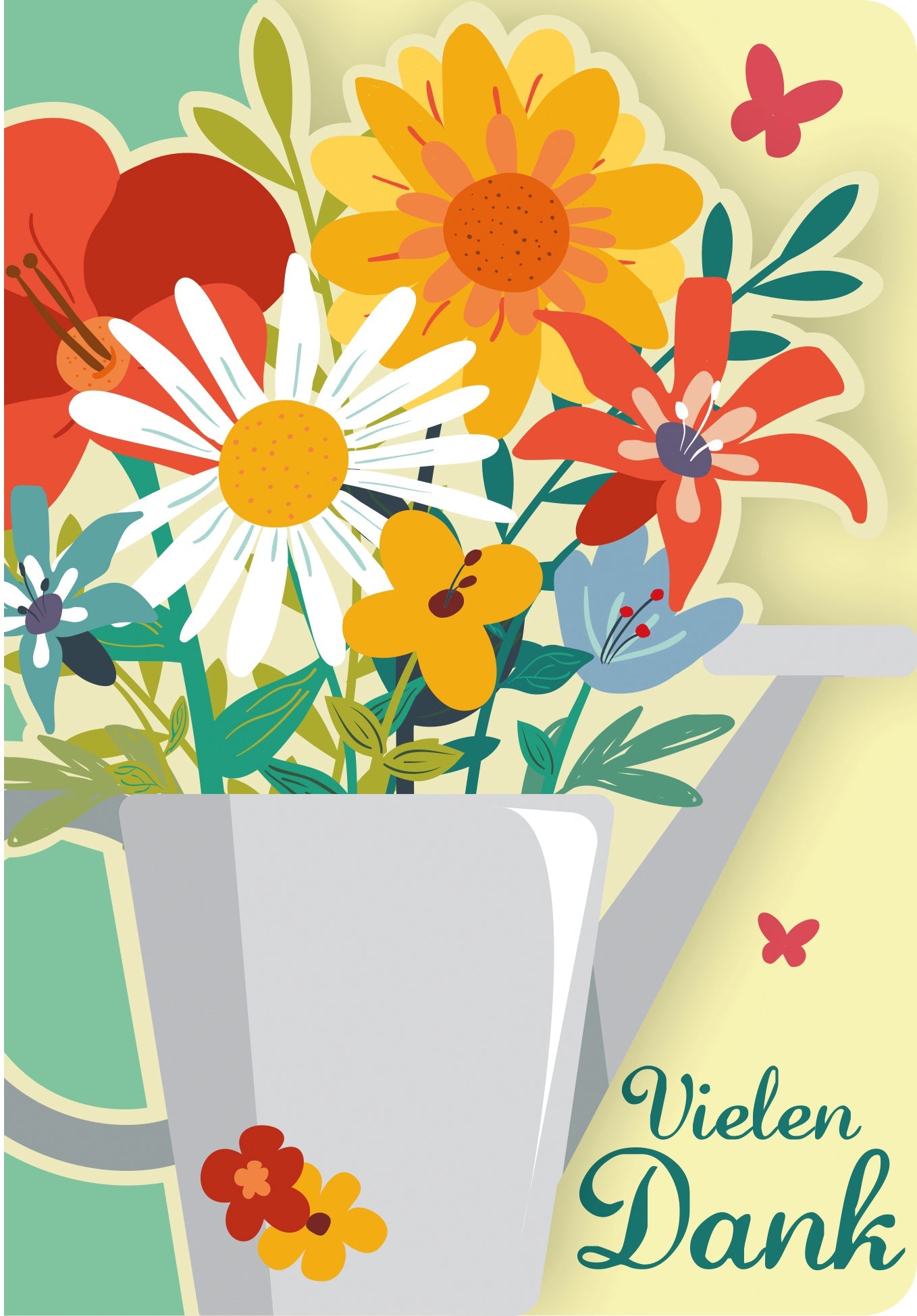 Grußkarte Fun-Cut "Danke Blumen"