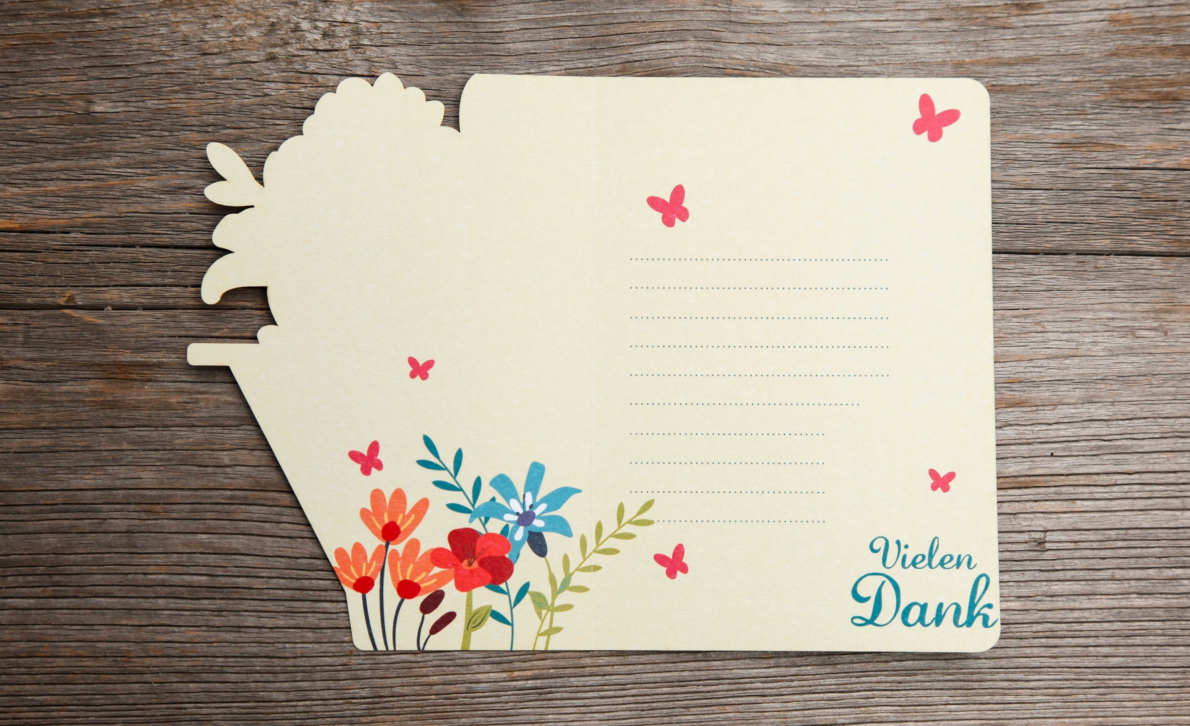 Grußkarte Fun-Cut "Danke Blumen"