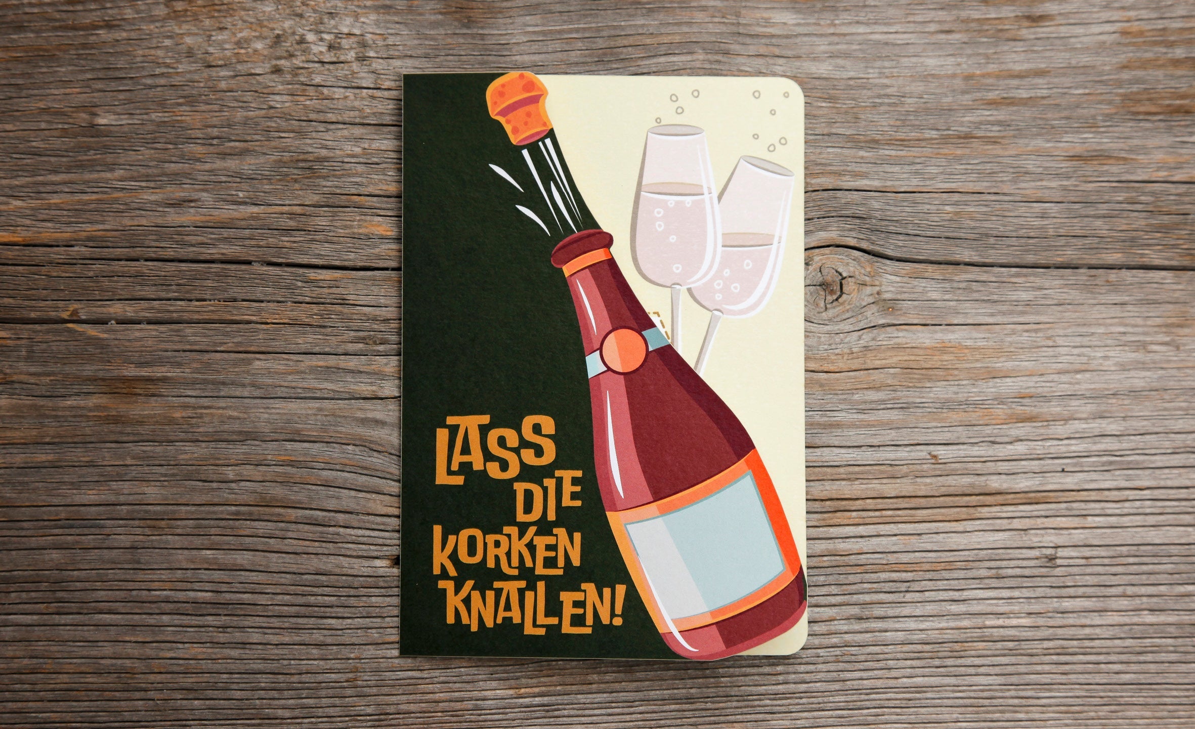 Grußkarte Fun-Cut "Lass die Korken knallen"