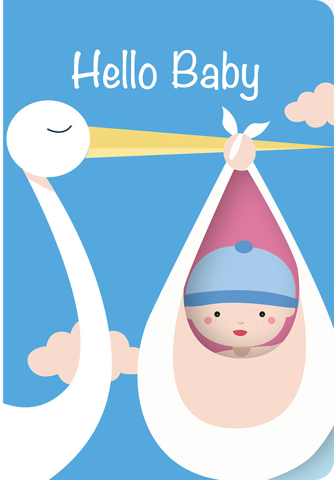 Grußkarte Fun-Cut "Hello Baby- Blue"