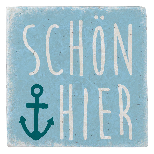 Marmormagnet "Schön hier"