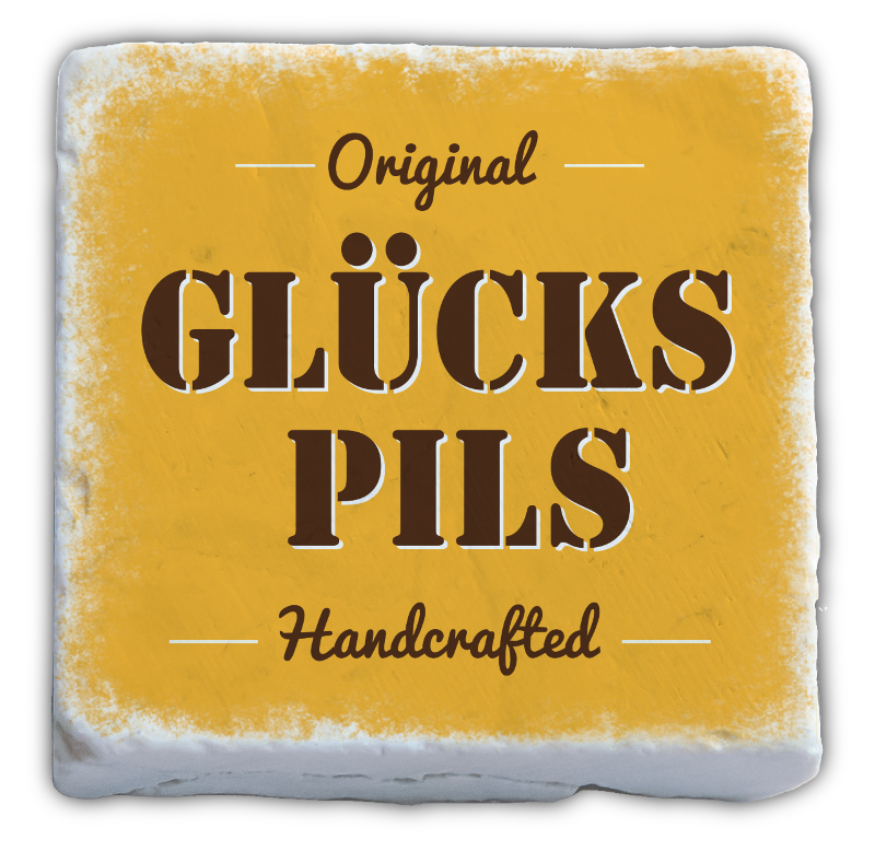 Marmormagnet "Glückspils"