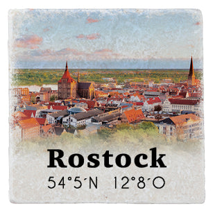 Marmormagnet "Rostock Koordinaten"