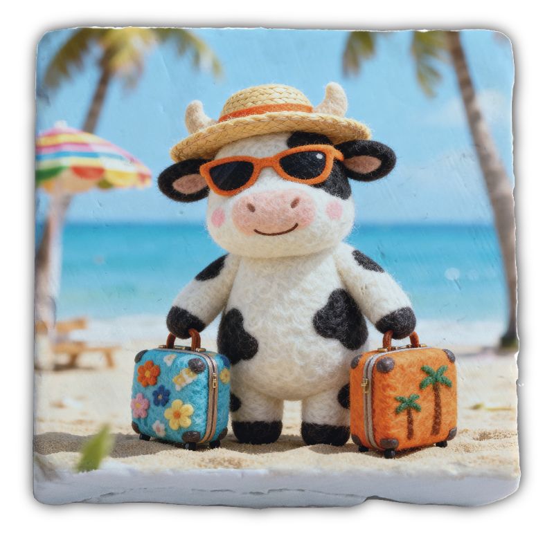 Marmormagnet Falunies "Kuh Urlaub"