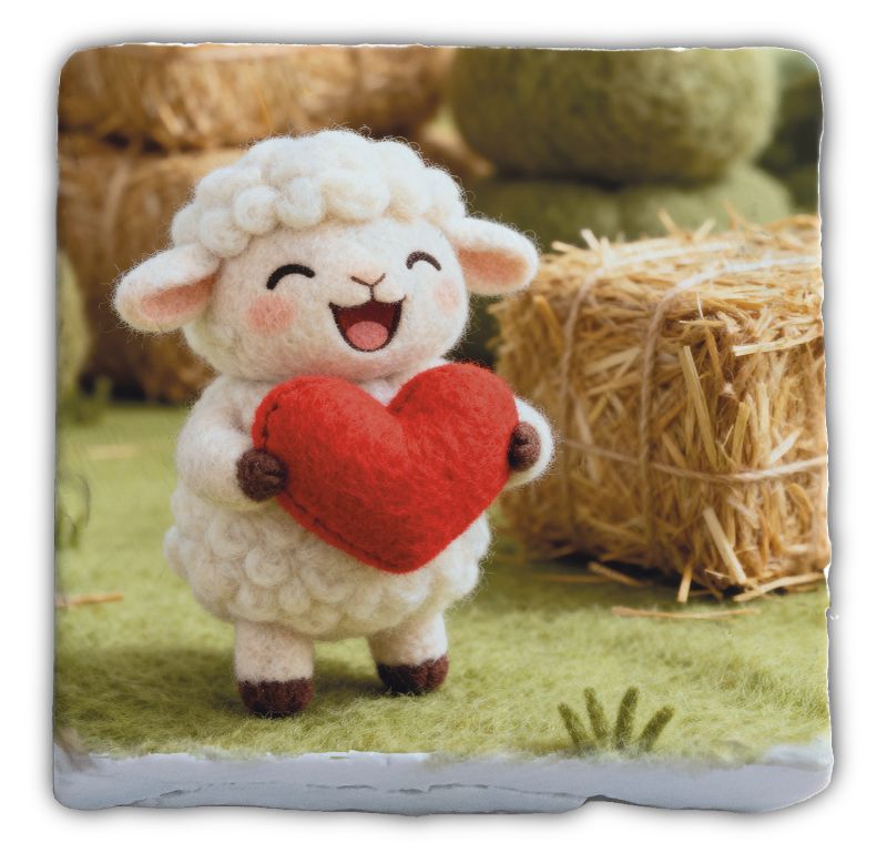 Marmormagnet Falunies "Schaf Herz"