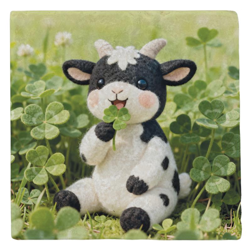 Marmormagnet Falunies "Ziege Kleeblatt"