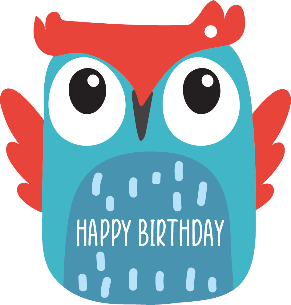 Geschenkanhänger Eule „Happy Birthday“