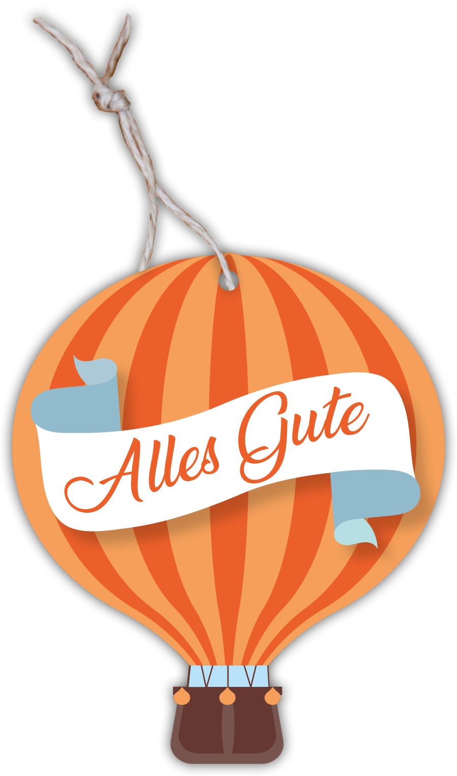 Geschenkanhänger Heißluftballon „Alles Gute“