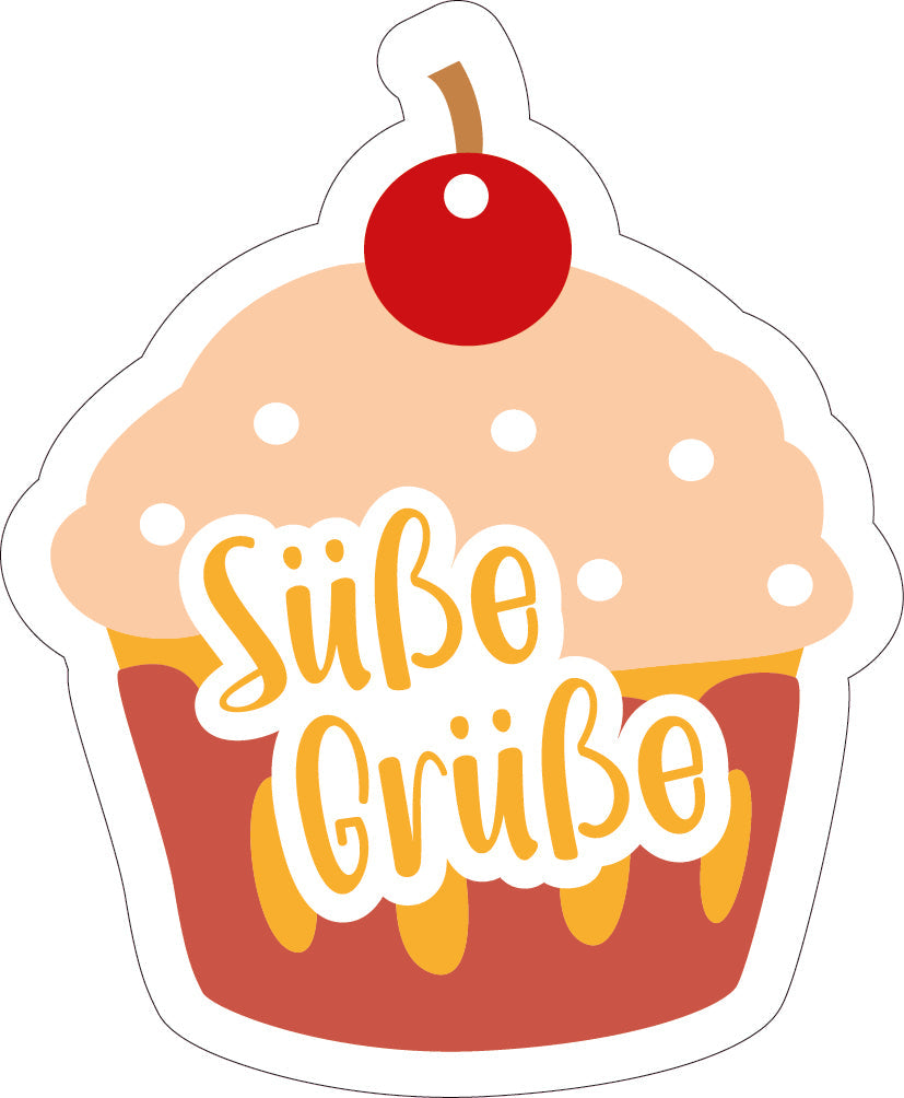Geschenkanhänger Muffin „Süße Grüße“