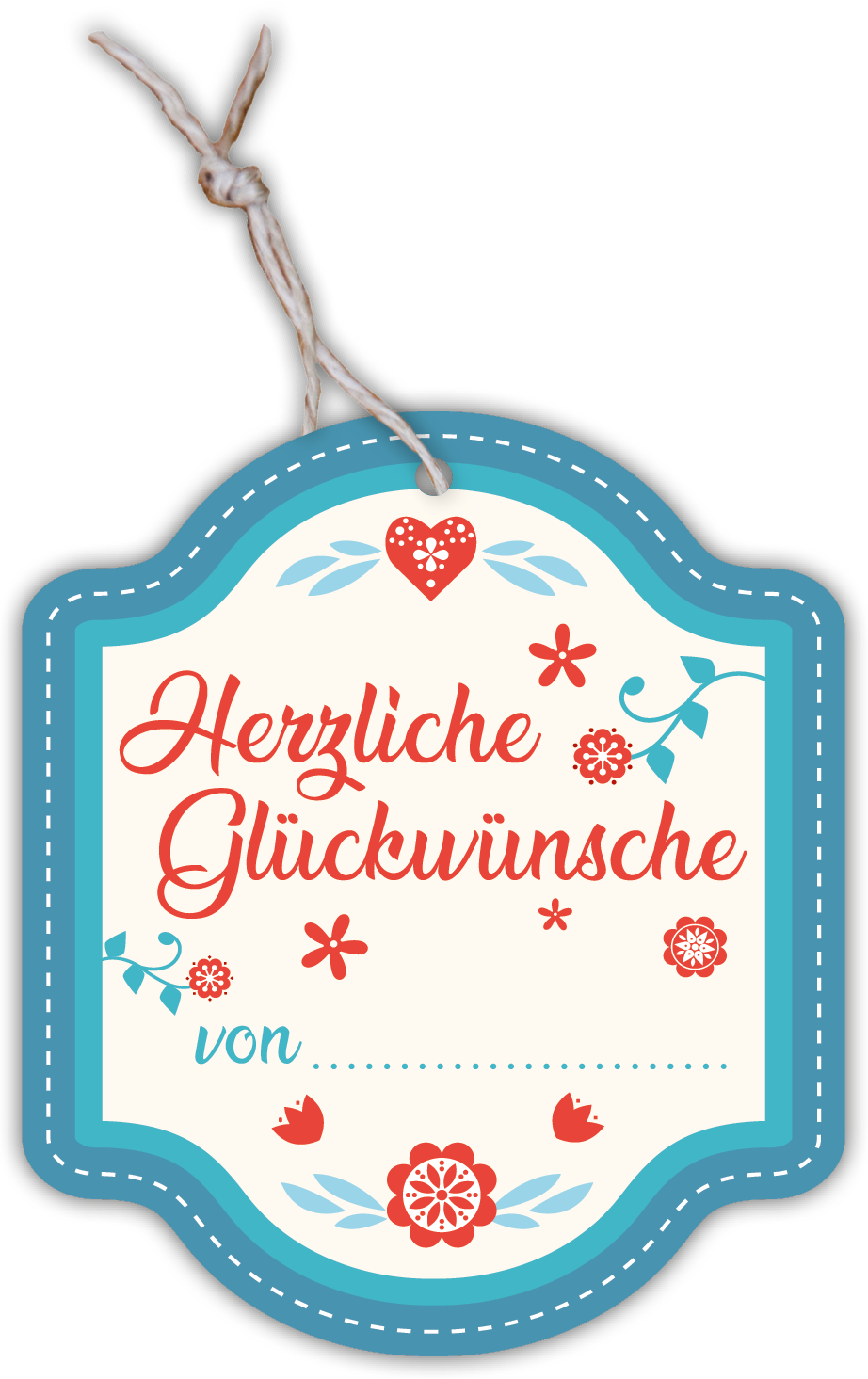 Geschenkanhänger „Herzliche Glückwünsche“