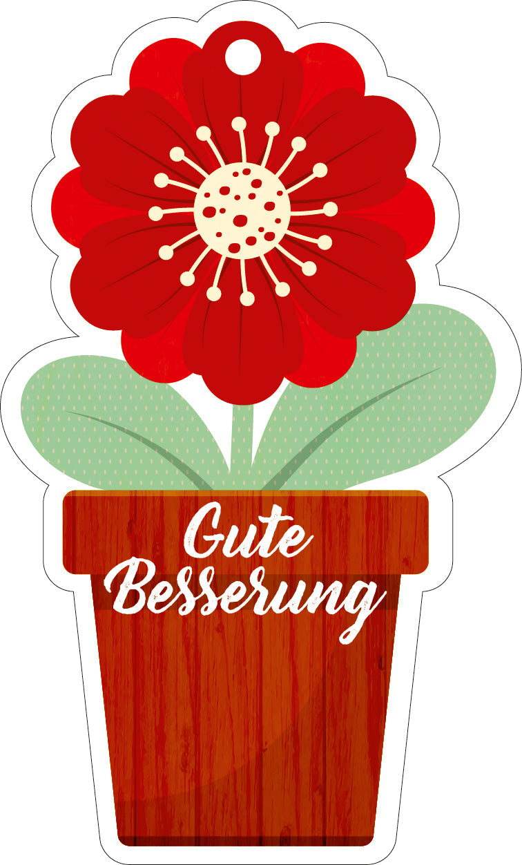 Geschenkanhänger Blume „Gute Besserung“
