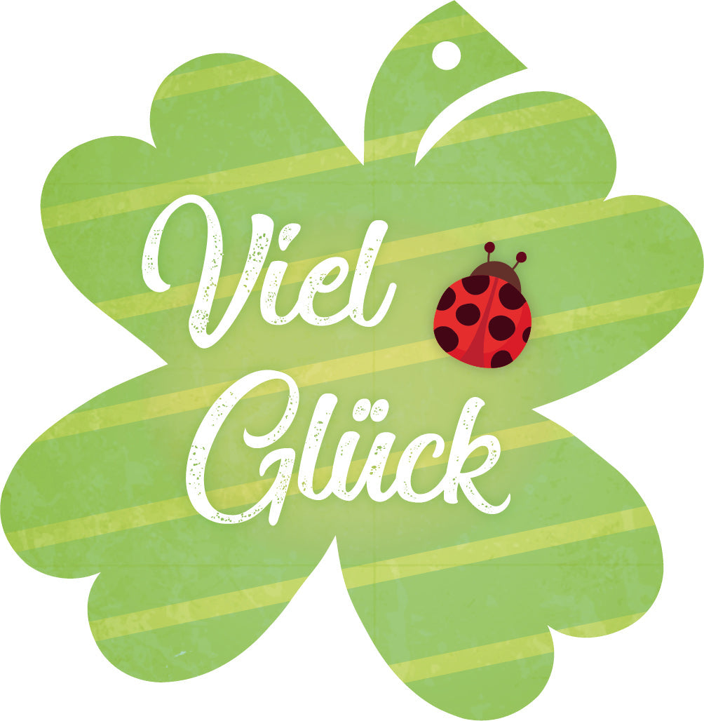 Geschenkanhänger Kleeblatt „Viel Glück“