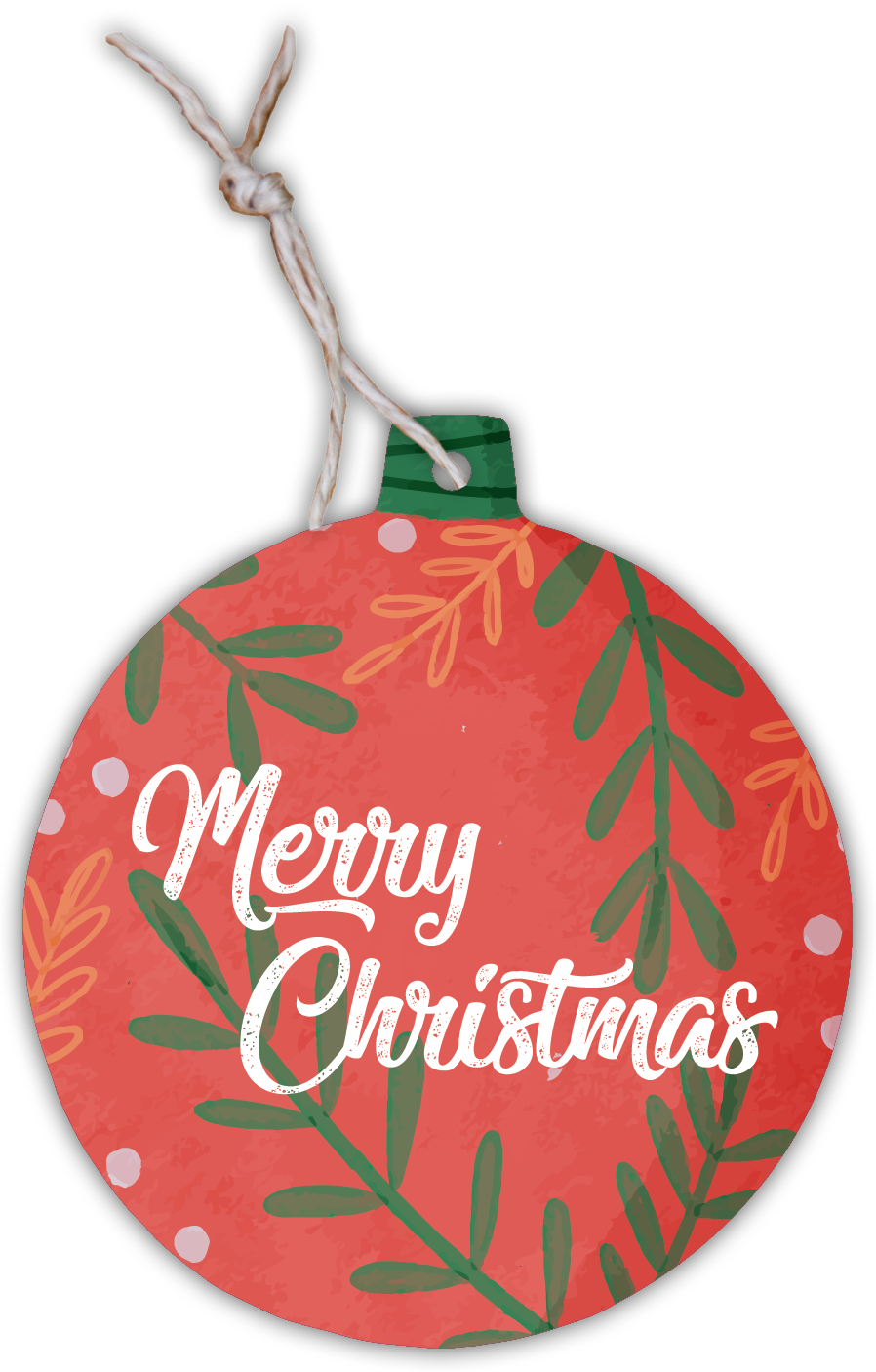 Geschenkanhänger Weihnachtskugel „Merry Christmas“