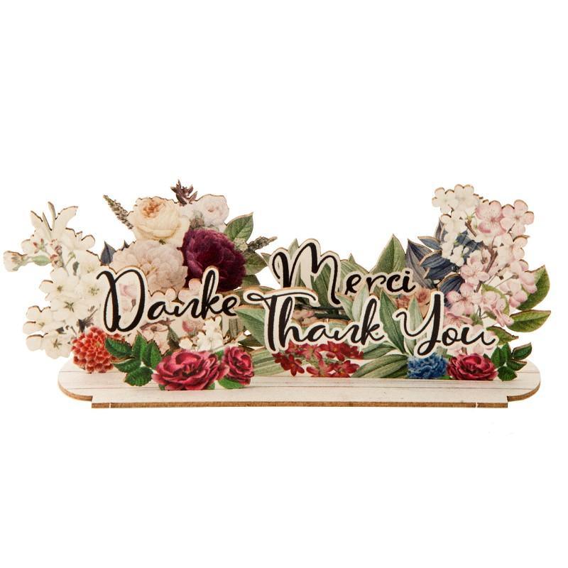 Steckkarte "Danke" "Merci" Thank you"