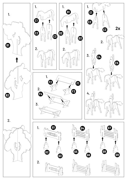 3D Bastelset "Pferderanch"