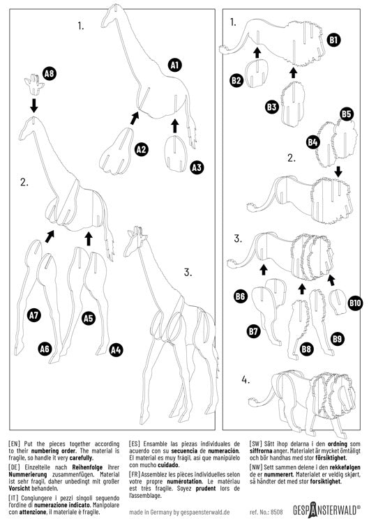 3D Bastelset "Afrikanische Tiere"