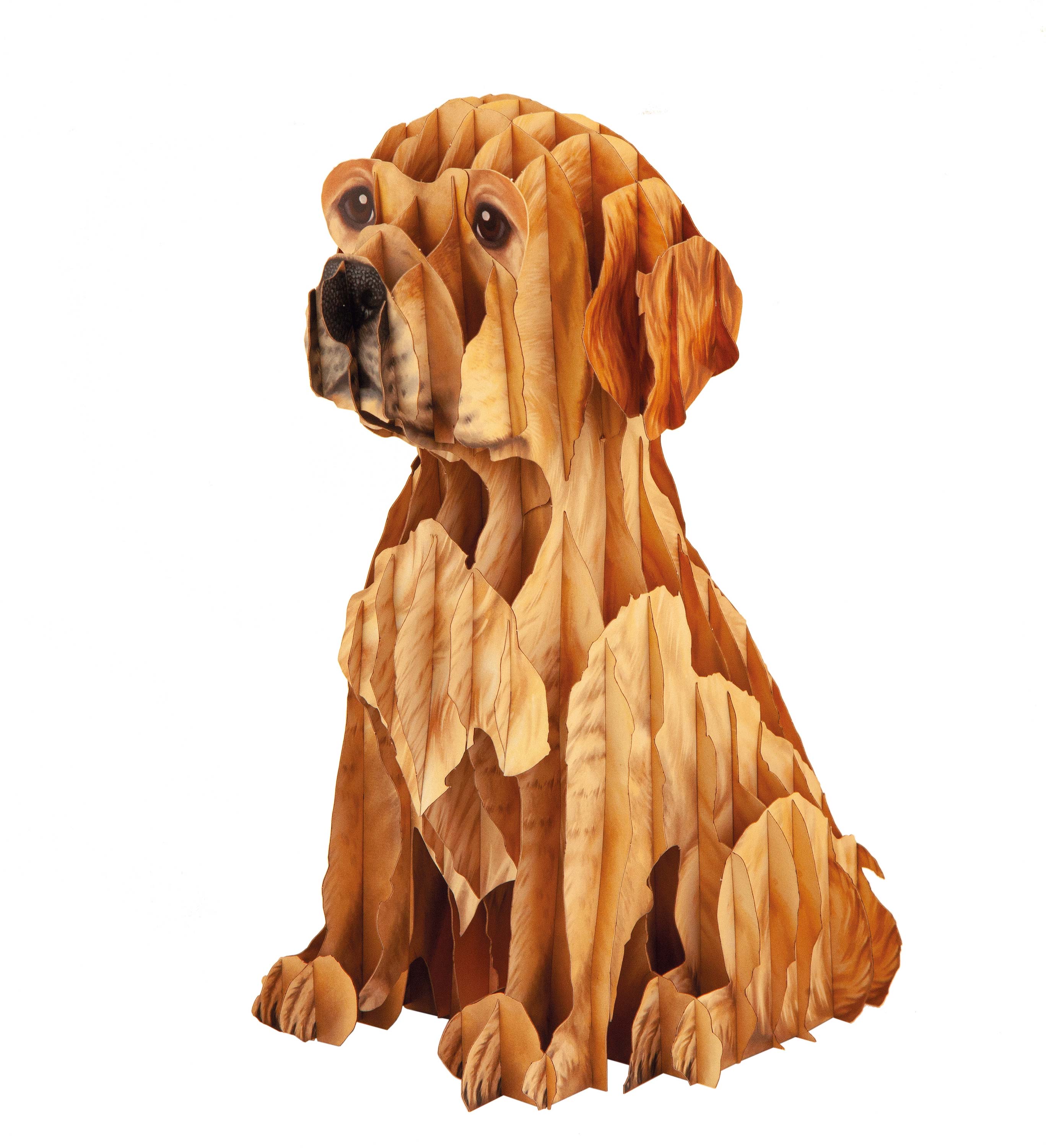 Hund Welpe Steckfigur aus Karton, zum Basteln, Spielzeug für Kinder, Tiersteckfigur aus Karton, Haustier, Golden Retriever, Labrador, Puzzle und Rätselspiele, Dekoidee, Bastelideen für Kinder, Kinderzimmer, Spielzimmer
