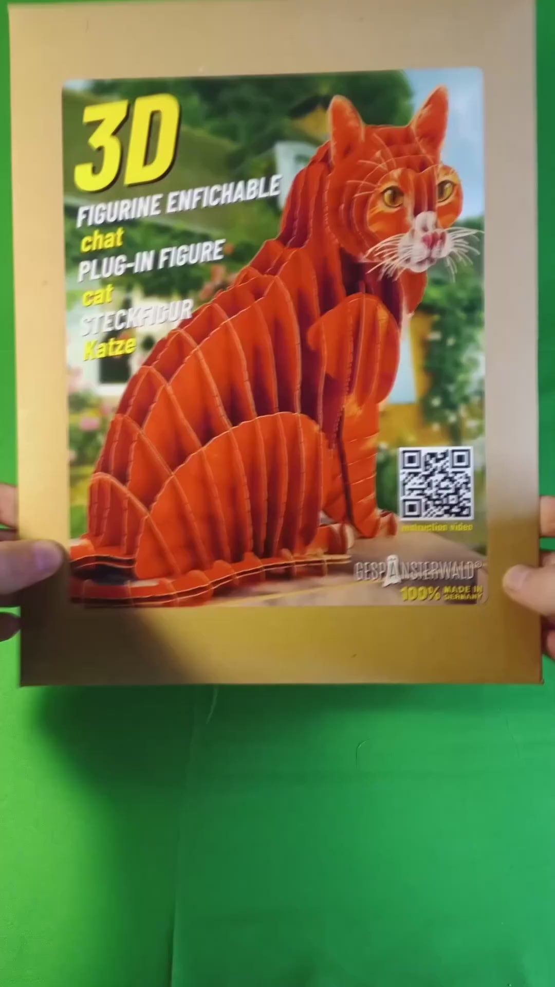 Katze Kater Steckfigur aus Karton, Aufbauvideo Youtube, zum Basteln, Spielzeug für Kinder, Tiersteckfigur aus Karton, Haustier, Hauskatze, niedliche Katzen, Katze zum Basteln, Kurzharrkatze, Puzzle und Rätselspiele, Dekoidee, Bastelideen für Kinder, Kinderzimmer, Spielzimmer