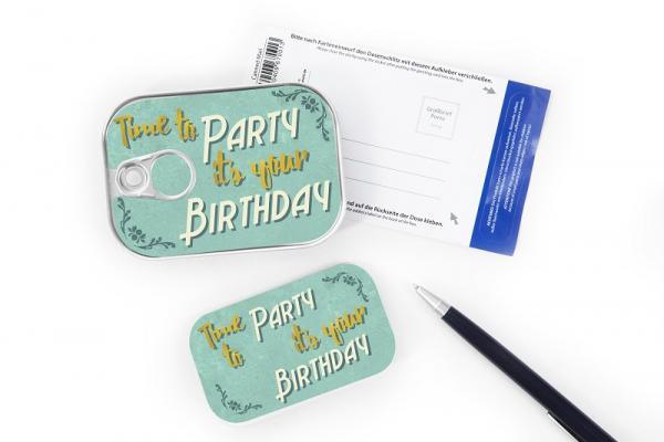 Dosenpost "Time to Party ist your Birthday" - Gespänsterwald