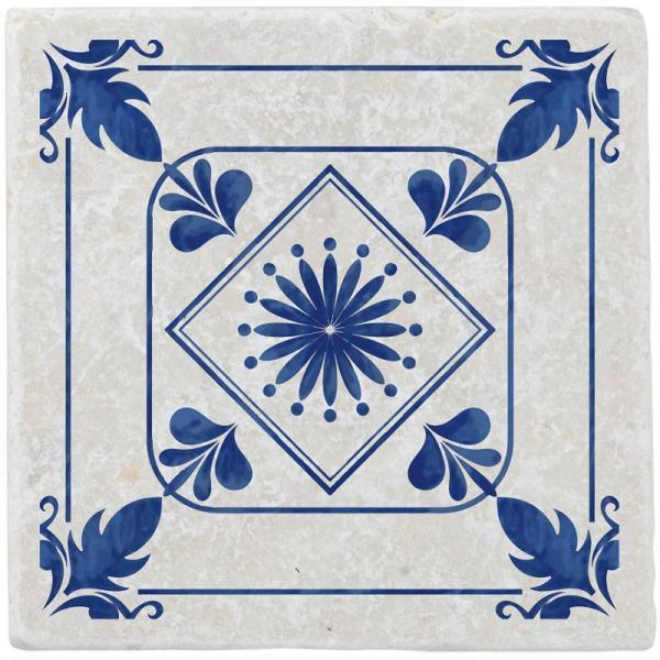 Untersetzer aus Marmor Fliese blau - Gespänsterwald