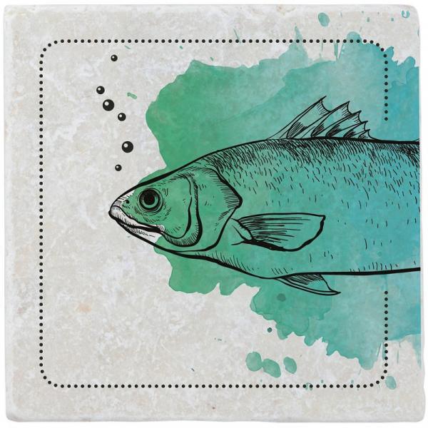 Untersetzer aus Marmor Fisch 1/2 - Gespänsterwald