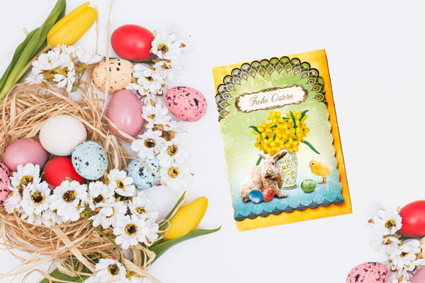 Romantique Grußkarte "Frohe Ostern"